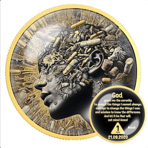 Personalized Sobriety Coin: AA NA Recovery Gift with Serenity Prayer