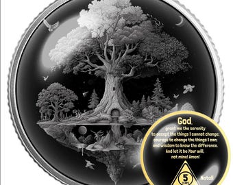 Tree of Life Sobriety Coin | AA Recovery Token, Sober Anniversary Medallion