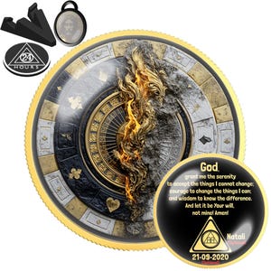 Moneda de sobriedad con diseño de llama eterna / Regalo personalizado de recuperación de AA/NA / Recuerdo de aniversario de sobriedad / Medallón conmemorativo
