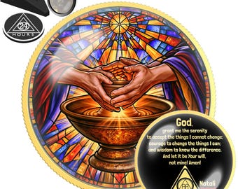 Hands and Clay Sobriety Coin | Personalized Recovery Keepsake | Sober Milestone Token | Custom Sober Date Medallion