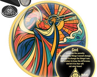 Trumpet Angel Sobriety Coin | AA NA Recovery Milestone Gift | Sobriety Chip Keepsake | Custom Sober Date Medallion