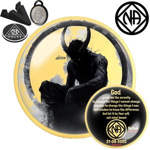 Narcotics Anonymous Sobriety Coin | Inner Demon NA Medallion | Recovery Token
