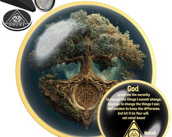 Sobriety Coin | Tree of Life Design | Personalized AA NA Recovery Token | Tree Sober Gift