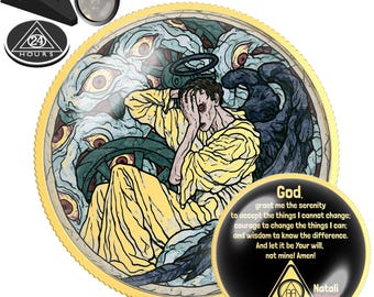 Be Not Afraid Angel Coin | AA NA Recovery Milestone Gift | Sobriety Chip Keepsake | Custom Sober Date Medallion