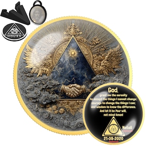 Triangle Sobriety Coin | AA Medallion, Recovery Chip, Sponsor Gift