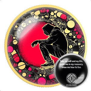 Personalized Sobriety Coin: AA NA Milestone Medallion with Serenity Prayer