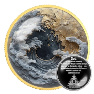 Personalized Serenity Prayer Sobriety Coin: AA NA Al-Anon Milestone Token