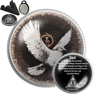 BestSeller Waves and Sunrise Sobriety Coin | AA NA Recovery Medallion | Clean Time Milestone Gift Sponsor Sponsee | Sober Anniversary Token