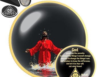 Risen From Water Sobriety Coin | Personalized Sober Anniversary Gift | Custom Sobriety Chip | Gold or Silver Medallion