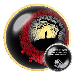 Personalized Sobriety Coin: AA NA Milestone Medallion with Serenity Prayer