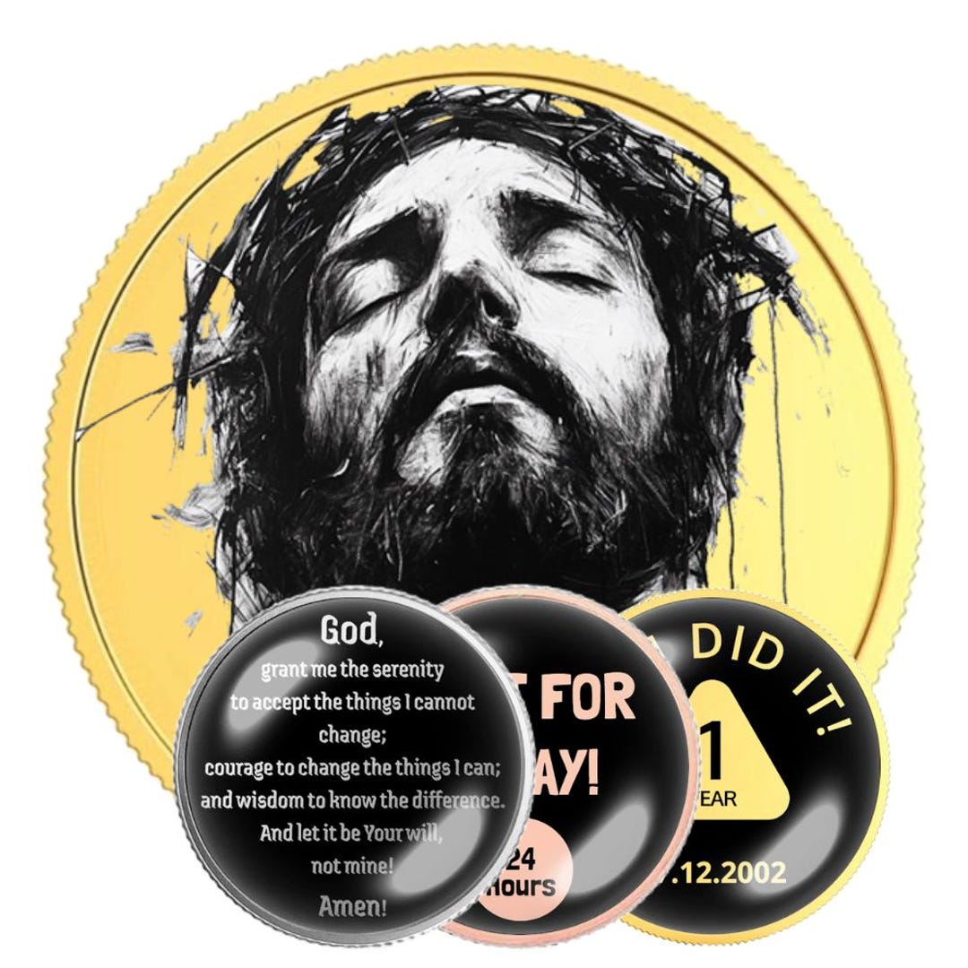 Personalized AA Sobriety Coin – 1 Year Clean Time Token – Custom ...