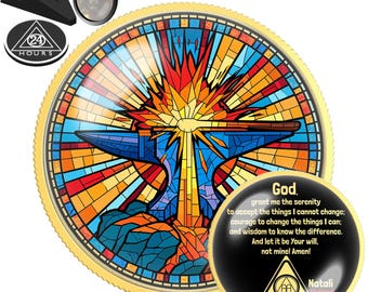 Anvil and Sparks Coin | AA NA Recovery Milestone Gift | Sobriety Chip Keepsake | Custom Sober Date Medallion