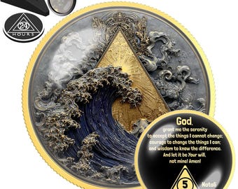 AA Triangle Sobriety Coin | Personalized AA NA Recovery Gift | Unity Service Recovery Medallion | Sober Anniversary Milestone Token