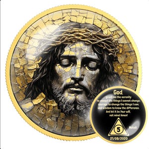 Our #1 Bestseller Gift 3 Sobriety Gifts w/ Order – Fully AA Custom NA GA Coin – Personalized Recovery Chip – Serenity Prayer–Sober Milestone
