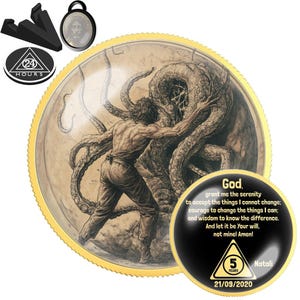 BestSeller Demon Skull Sobriety Coin for AA NA Recovery | Clean Time Milestone Medallion | Sober Anniversary Gift for Sponsor Sponsee