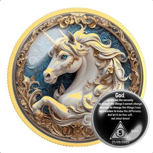 Personalized Sobriety Coin: AA NA Recovery Gift with Serenity Prayer