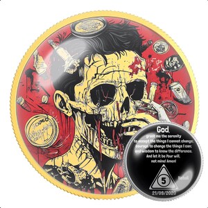 Demon Skull Sobriety Coin for AA NA Recovery | Clean Time Milestone Medallion | Sober Anniversary Gift for Sponsor Sponsee
