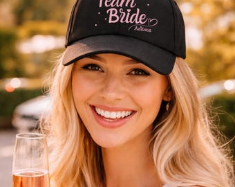 Personalized Team Bride Cap with Name | Bachelor Party Dad Cap with Print | Bachelorette Party Hat | Bride Crew Accessory 2026