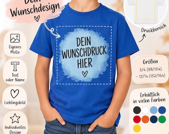Camiseta infantil personalizada | Tu propia foto, diseño o texto | Diseña tu propia camiseta | Camiseta personalizada para niños | Regalo