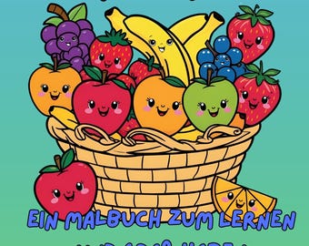 Fruit Coloring Book for Kids PDF | 24 Fruit Coloring Pages | Instant Download Coloring Pages | Learning & Coloring | DIY Printable File