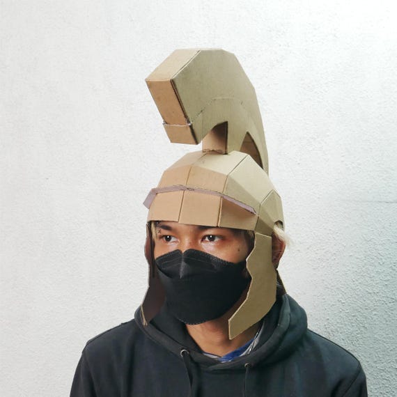 Roman Helmet Cardboard Template with Video Tutorial – Printable DIY Pattern for Costume, Cosplay, and Craft Projects