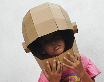 Space Helmet Cardboard Template with Video Tutorial – Printable DIY Pattern for Costume, Cosplay, and Craft Projects