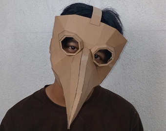 Plague Doctor Helmet Cardboard Template with Video Tutorial – Printable DIY Pattern for Costume, Cosplay, and Craft Projects