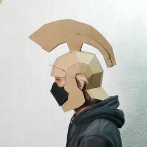Roman Helmet Cardboard Template with Video Tutorial – Printable DIY Pattern for Costume, Cosplay, and Craft Projects image 2