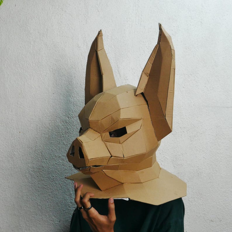 Bat Helmet Cardboard Template With Video Tutorial – Printable DIY ...