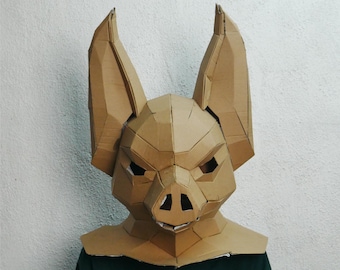 Bat Helmet Cardboard Template with Video Tutorial – Printable DIY Pattern for Costume, Cosplay, and Craft Projects