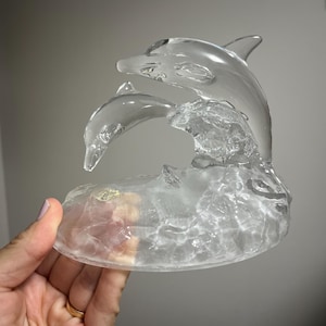 Cristal d’Arques Crystal Dolphin figurine | Made in France | Vintage