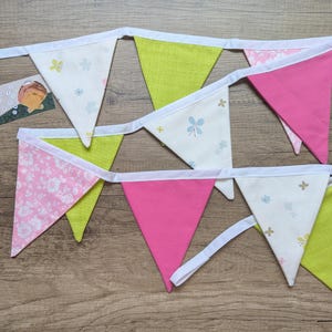 green and pink bunting