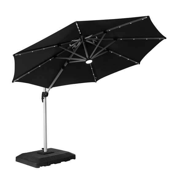 ZUPERIA 10 Feet Round Patio Umbrella Outdoor Cantilever With Solar Powered LED Lights Aluminum Offset Umbrella With 360 Degree Rotation - Etsy ZUPERIA 10 Feet Round Patio Umbrella Outdoor Cantilever With Solar Powered LED Lights Aluminum Offset Umbrella With 360 Degree Rotation - Etsy