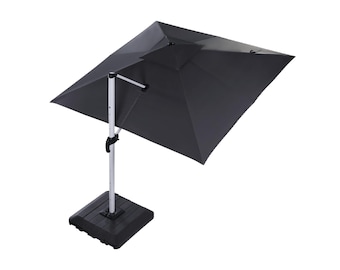 10' patio umbrella 10ft Square Patio Automatic Hydraulic Cantilever Umbrella with Air Vent, 10x10FT / Without Weights / Beige