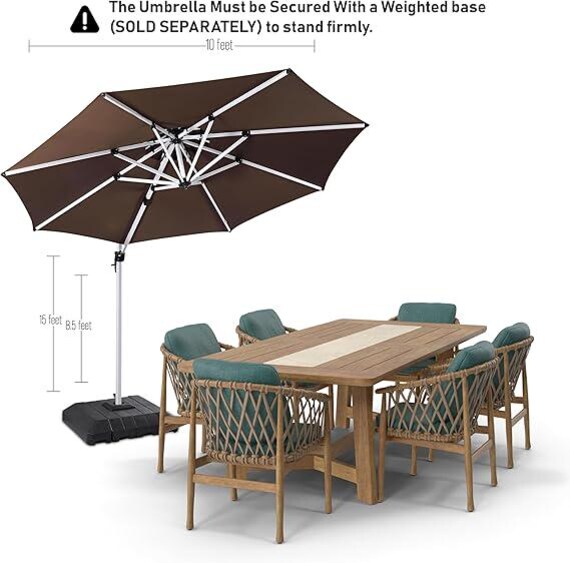 10ft solar led lighted patio umbrella w tilt adjustment Best Choice Products 10ft Solar LED Lighted Patio Umbrella w/ Tilt Adjustment, UV-Resistant Fabric