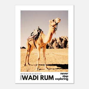 Wadi Rum's Desert Sentinel: stampa su carta opaca classica Wall Art