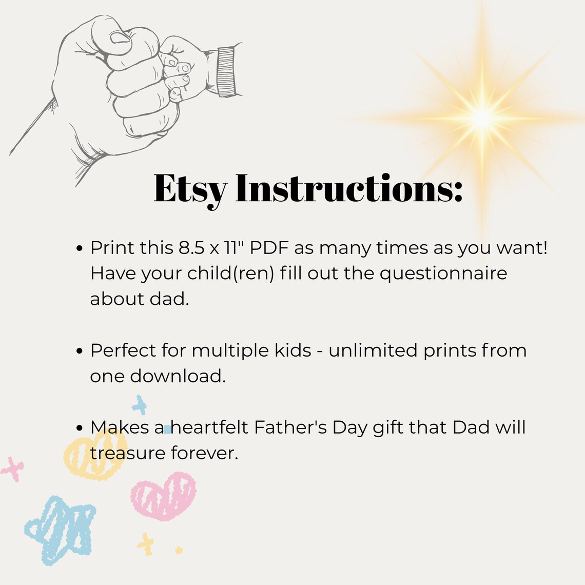 My Dad" Father's Day Fill-in-the-blank Keepsake Questionnaire | Instant ...