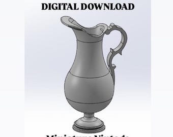 1/12 Scale Miniature Decorative Pitcher  STL - Printable Dollhouse Accessory