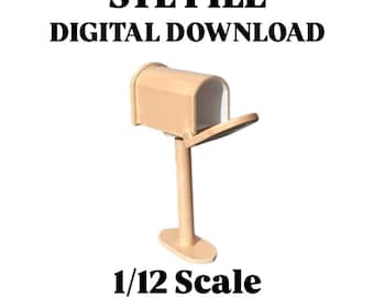 1/12 Scale Miniature Mailbox STL - Functional Opening Door - Printable Dollhouse Accessory