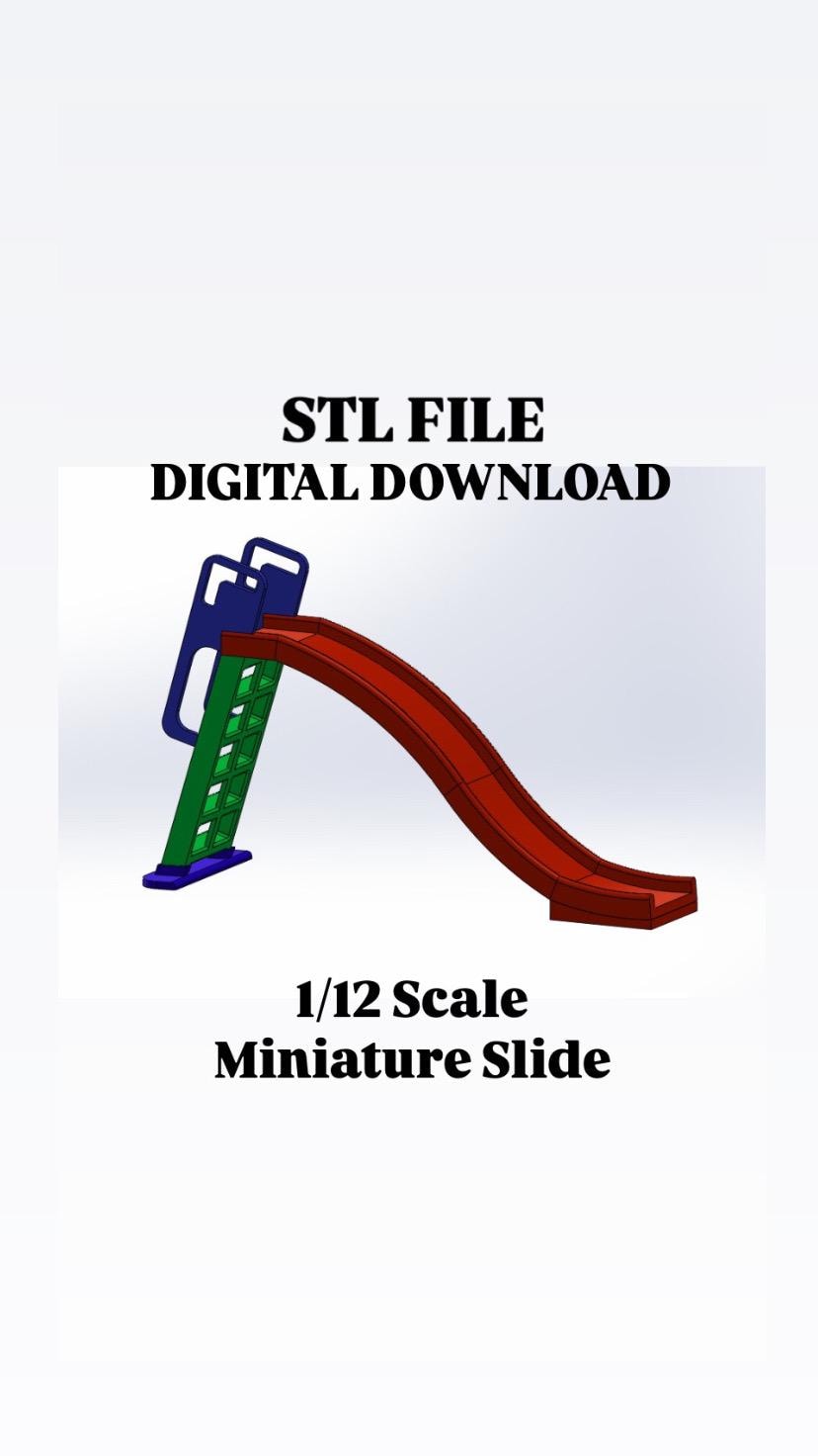 1/12 Scale Miniature Slide - STL Digital File (Glue-to-Assemble)