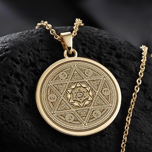 14K gouden davidsterketting: 925 zilveren hexagram talisman