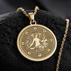 14K Gold Goddess Persephone Necklace, Greek Myth Inspired Accessory, Sacred Feminine Gift