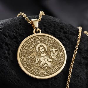 Collana Amo Gesù – Ciondolo Cuore Oro – Gioiello Cristiano Con Orecchini