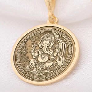 14K Gold Ganesha Pendant Hindu Jewelry Spiritual Amulet Hindu Necklace 925 Sterling Silver Spiritual Jewelry Faith Inspired Jewelry