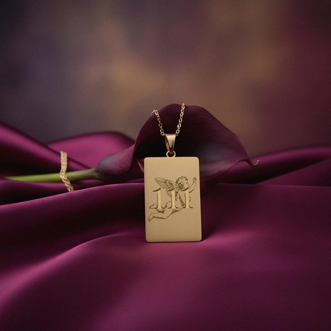 Number Necklace 111 ,14K Gold Angel Jewelry ,good Luck Pendant - Etsy