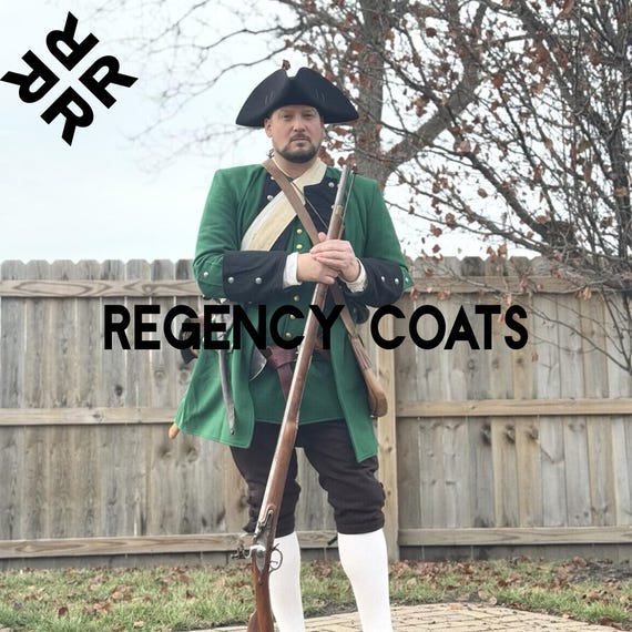 Handmade Green Wool Revolutionary War Frock Coat