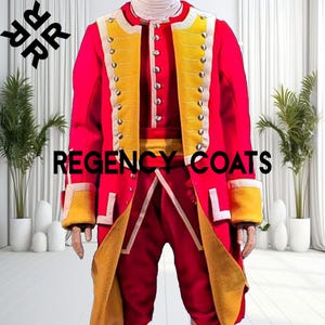 Red Wool British Officer Jacket: 6th Regt of Foot Uniform