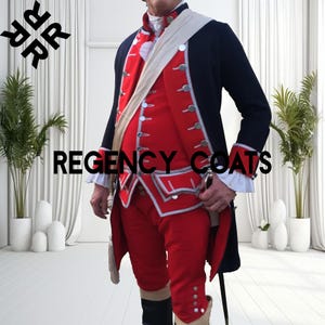 Navy Blue Wool Colonial British Officer Uniform - Revolutionary War Jacket