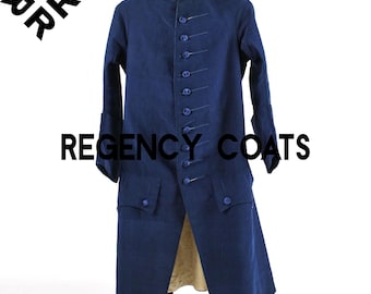 Handmade Blue Wool Frock Coat: Revolutionary War Reenactment Costume