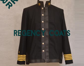 Men's Black Wool Hussar Jacket: British Military Tunic